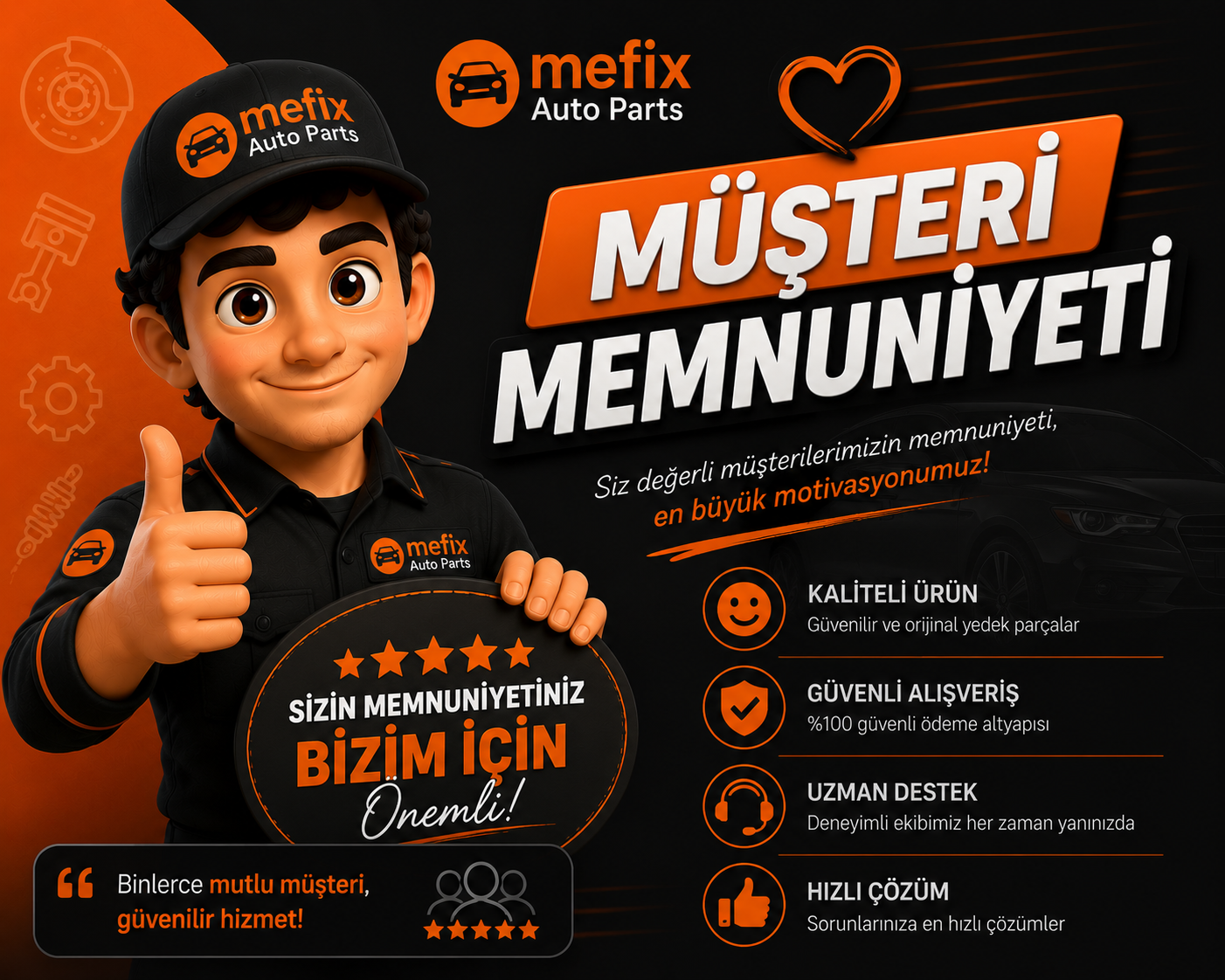 Müşteri Memnuniyeti - Mefix Auto Parts